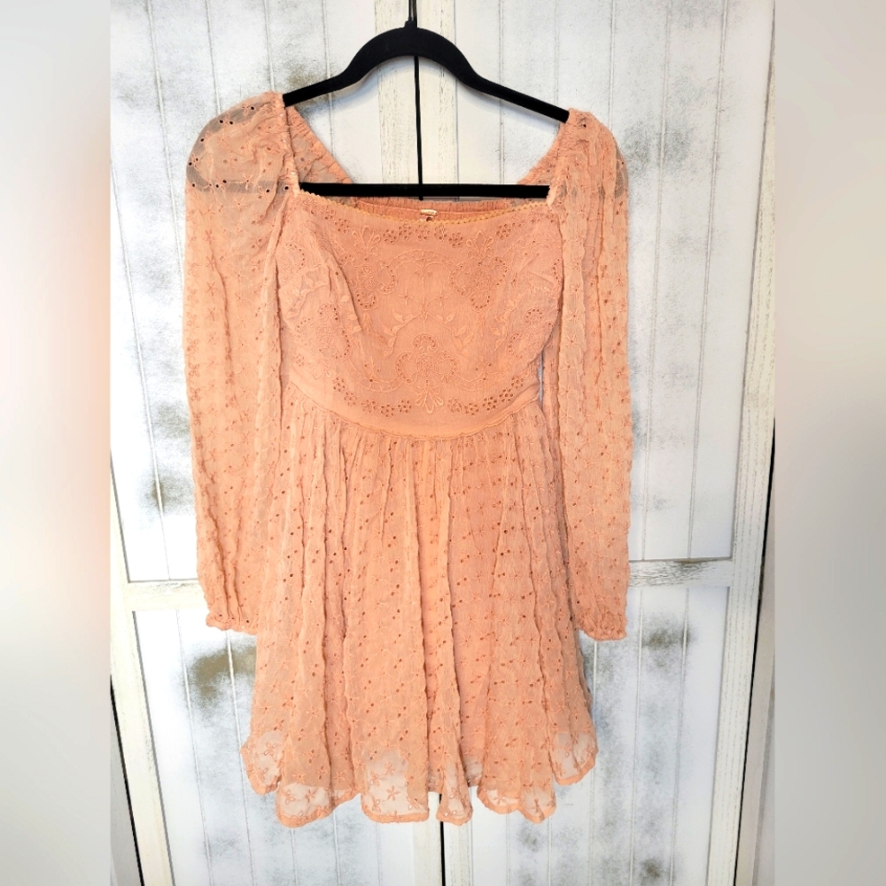 Nwot Free People Malina Mini Dress Extra Small Pink Peach